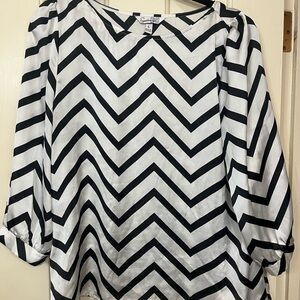 Black and White Chevron Top
